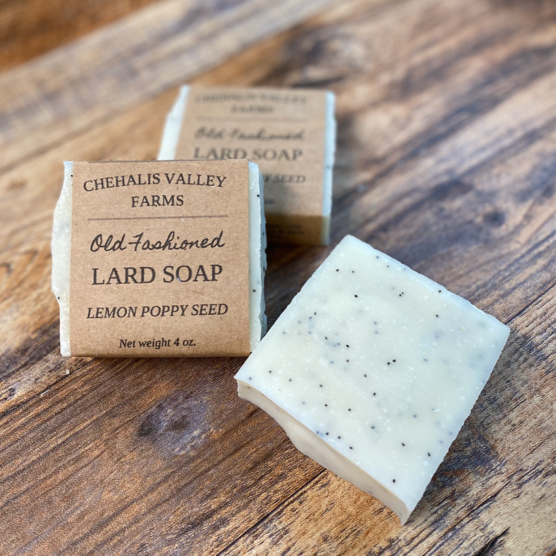 Old Fashioned Lard Soap Lemon Poppyseed Chehalis Valley Farm